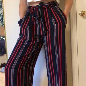 Dalia striped front tied pants